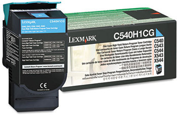 Lexmark™ C540H1YG - C540A1KG Toner Cartridge,  2000 Page-Yield, Cyan