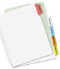 A Picture of product AVE-11220 Avery® Insertable Big Tab™ Dividers 5-Tab, Single-Sided Copper Edge Reinforcing, 11.13 x 9.25, White, Assorted Tabs, 1 Set