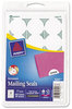 A Picture of product AVE-05247 Avery® Printable Mailing Seals 1" dia, White, 15/Sheet, 40 Sheets/Pack, (5247)