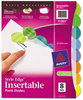 A Picture of product AVE-11201 Avery® Insertable Style Edge™ Tab Plastic Dividers 8-Tab, 11 x 8.5, Translucent, 1 Set