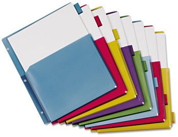 Cardinal® Expanding Pocket Index Dividers,  8-Tab, Letter, Multicolor, per Pack