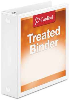 Cardinal® Treated Binder ClearVue™ Locking Round Ring Binder,  2" Cap, 11 x 8 1/2, White