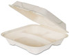 A Picture of product ECO-EPHC93 Eco-Products® Bagasse Hinged Clamshell Containers,  50/Pk, 4 Pk/Ct