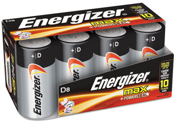 Energizer® MAX® Alkaline Batteries,  D, 8 Batteries/Pack