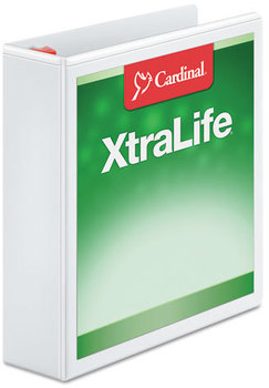 Cardinal® XtraLife® ClearVue™ Non-Stick Locking Slant-D® Ring Binder,  2" Cap, 11 x 8 1/2, White