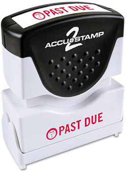 ACCUSTAMP2® Pre-Inked Shutter Stamp with Microban®,  Red, PAST DUE, 1 5/8 x 1/2