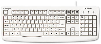 Kensington® Pro Fit™ Washable Keyboard,  104 Keys, White