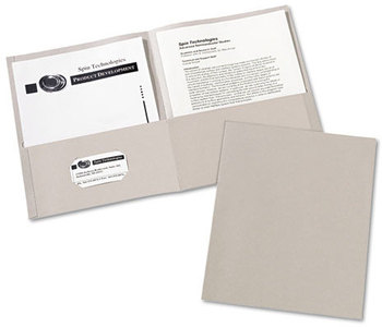 Avery® Two-Pocket Folder 40-Sheet Capacity, 11 x 8.5, Gray, 25/Box