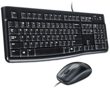 Logitech® MK120 Wired Keyboard + Mouse Combo,  Keyboard/Mouse, USB, Black