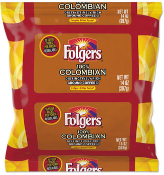 Folgers® Filter Packs,  100% Colombian, 14 oz Pack, 4/Carton