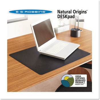 ES Robbins® Natural Origins® Desk Pad,  38 x 24, Matte, Black