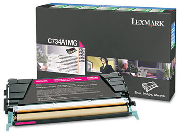 Lexmark™ C734A1YG-C734A2CG Toner,  Return Program, 6000 Page-Yield, Magenta