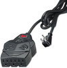 A Picture of product FEL-99090 Fellowes® Mighty 8 Eight-Outlet Surge Protector AC Outlets, 6 ft Cord, 1,300 J, Black