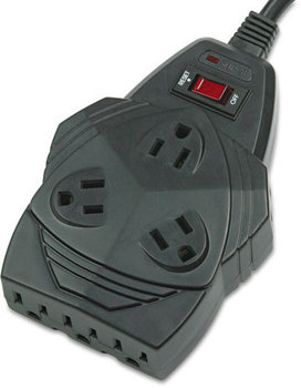 Fellowes® Mighty 8 Eight-Outlet Surge Protector AC Outlets, 6 ft Cord, 1,300 J, Black