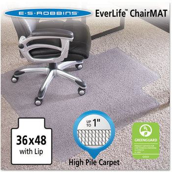 ES Robbins® EverLife™ Chair Mats for High to Extra-High Pile Carpet,  Performance Series AnchorBar for Carpet up to 1"