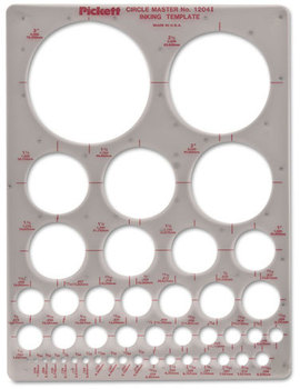 Chartpak® Templates,  Circles, 7" x 10", Smoke