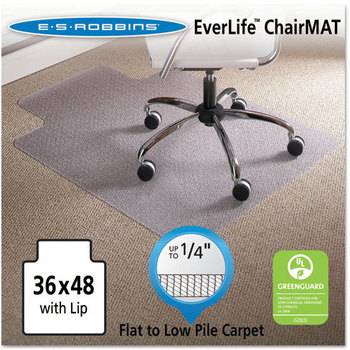 ES Robbins® EverLife™ Chair Mats for Flat to Low Pile Carpet,  Task Series AnchorBar for Carpet up to 1/4"