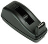 A Picture of product MMM-C40BK Scotch® Deluxe Desk Tape Dispenser with Attached 1" Core,  Attached 1" Core, Heavily Weighted, Black