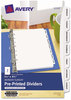 A Picture of product AVE-11292 Avery® Insertable Style Edge™ Tab Plastic Dividers 1-Pocket 5-Tab, 11.25 x 9.25, Translucent, 1 Set