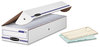 A Picture of product FEL-00706 Bankers Box® STOR/FILE™ Check Boxes 9.25" x 25" 4.13", White/Blue, 12/Carton