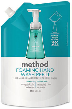 Method® Foaming Hand Refill,  Waterfall, 28 oz Pouch, 6/Carton