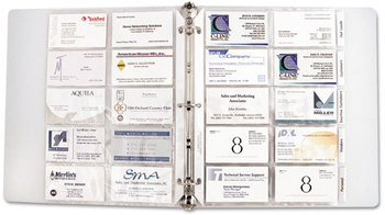 C-Line® Business Card Holders,  20 Cards Per Letter Page, Clear, 5 Pages
