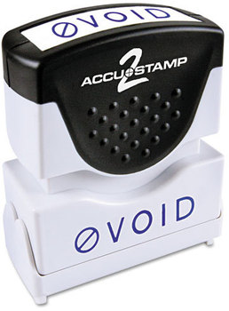 ACCUSTAMP2® Pre-Inked Shutter Stamp with Microban®,  Blue, VOID, 1 5/8 x 1/2