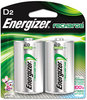 A Picture of product EVE-NH50BP2 Energizer® NiMH Rechargeable Batteries,  D, 2 Batteries/Pack