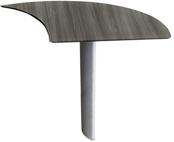 Mayline® Medina™ Series Laminate Curved Desk Extension,  Right-Hand, 47w x 24d x 29 1/2h, Gray Steel