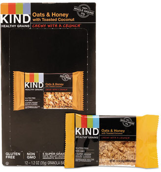 KIND Healthy Grains Bars,  Oats and Honey with Toasted Coconut, 1.2 oz, 12/Box