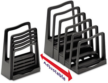 Avery® Adjustable File Rack 5 Sections, Letter Size Files, 8" x 11.5" 10.5", Black