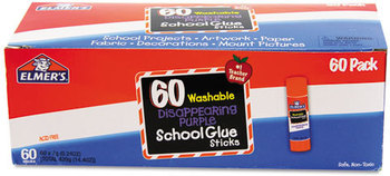 Elmer's® Disappearing Purple All Purpose Glue Sticks,  Purple/Clear, 60/Box