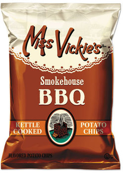 Miss Vickie's® Kettle Cooked Smokehouse BBQ Potato Chips,  1.375 oz Bag, 64/Carton