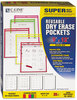 A Picture of product CLI-40820 C-Line® Reusable Dry Erase Pockets,  9 x 12, Assorted Neon Colors, 25/Box