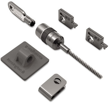 Kensington® Desktop and Peripherals Locking Kit,  8ft Steel Cable, Two Keys