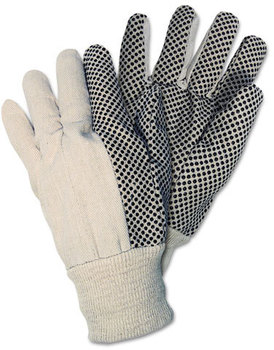 Memphis™ Men's Dotted Canvas Gloves,  White, 12 Pairs