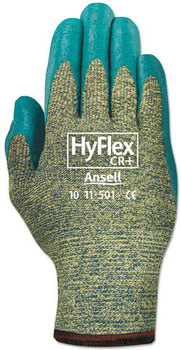 AnsellPro HyFlex® Kevlar® Nitrile Work Gloves. Size 11. Blue/Green. 12 Pairs.
