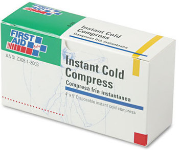 First Aid Only™ Instant Cold Compress Refill for ANSI-Compliant First Aid Kit,  5 Compress/Pack, 4" x 5", 5/Pack