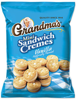 Grandma's® Mini Vanilla Crème Sandwich Cookies,  3.71 oz, 24/Carton