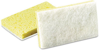 Scotch-Brite™ Professional Light-Duty Scrubbing Sponge 63 #63, 3.6 x 6.1, 0.7" Thick, Yellow/White, 20/Carton