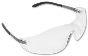 Crews® Blackjack® Safety Glasses,  Chrome Plastic Frame, Clear Lens