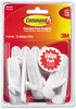 A Picture of product MMM-17001VP6 Command™ General Purpose Hooks Multi-Pack, Medium, Plastic, White, 3 lb Capacity, 6 and 12 Strips/Pack