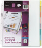 A Picture of product AVE-74161 Avery® Protect 'n Tab™ Tabbed Sheet Protectors Top-Load Clear w/Eight Tabs, Letter