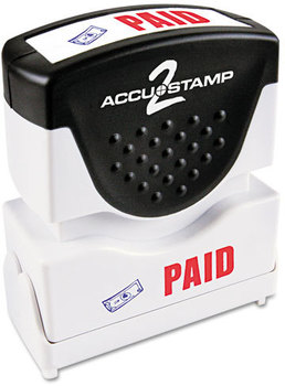 ACCUSTAMP2® Pre-Inked Shutter Stamp with Microban®,  Red/Blue, PAID, 1 5/8 x 1/2