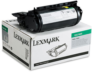 Lexmark™ 12A7365, 12A7465, 12A7469 Toner,  32000 Page-Yield, Black
