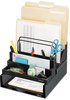A Picture of product FEL-8038901 Fellowes® Designer Suites™ Organizer Desktop 7 Compartments, Plastic, 11.13 x 5 3.78, Black Pearl