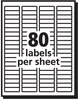 A Picture of product AVE-18667 Avery® Matte Clear Easy Peel® Mailing Labels with Sure Feed® Technology w/ Inkjet Printers, 0.5 x 1.75, 80/Sheet, 10 Sheets/Pack