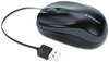A Picture of product KMW-72339 Kensington® Pro Fit™ Optical Mouse with Retractable Cord,  Retractable Cord, Two-Button/Scroll, Black