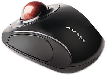 Kensington® Orbit® Wireless Mobile Trackball,  Black/Red
