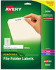 A Picture of product AVE-8066 Avery® Removable File Folder Labels with Sure Feed® Technology 0.66 x 3.44, White, 30/Sheet, 25 Sheets/Pack